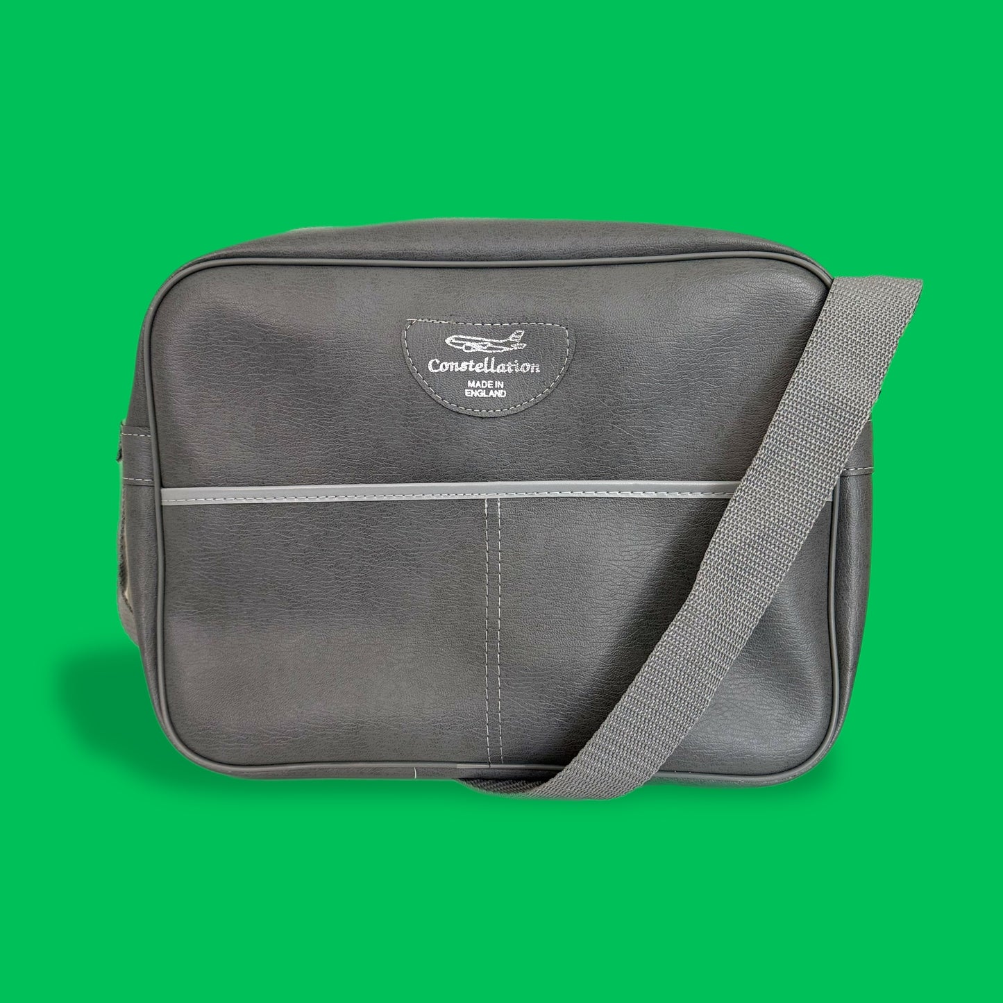 Upcycled vintage 80s travel bag pannier gray