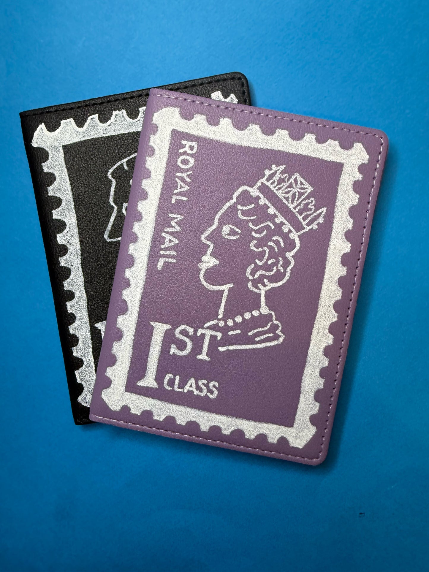 Passport holder faux leather Stamp