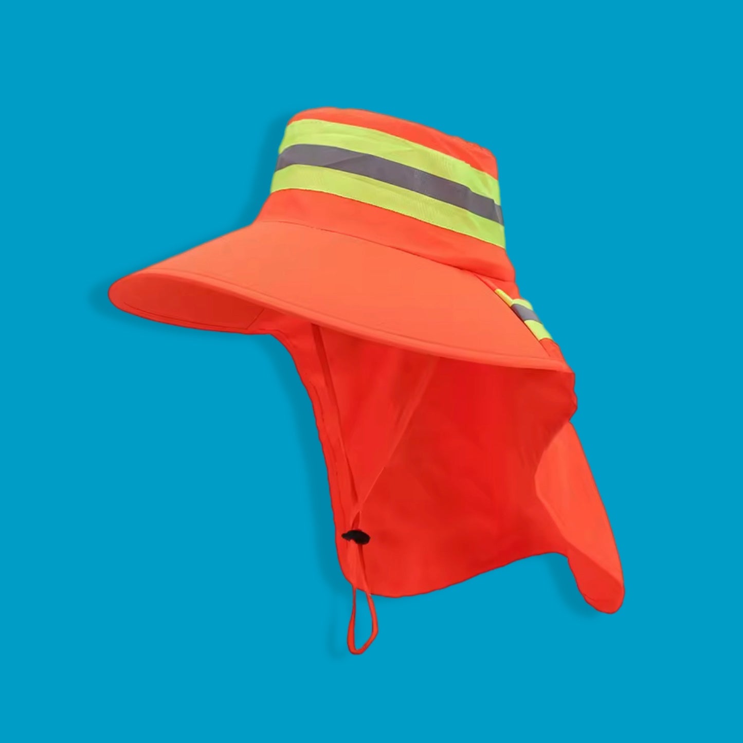 Neon orange rain and sun hat