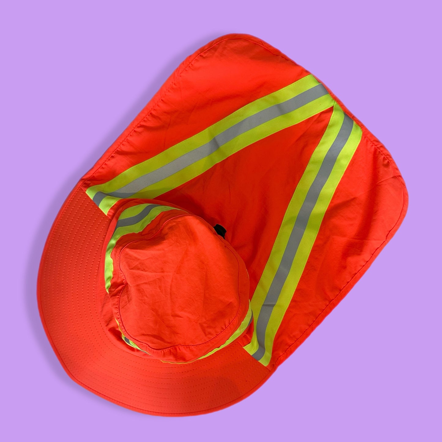 Neon orange rain and sun hat