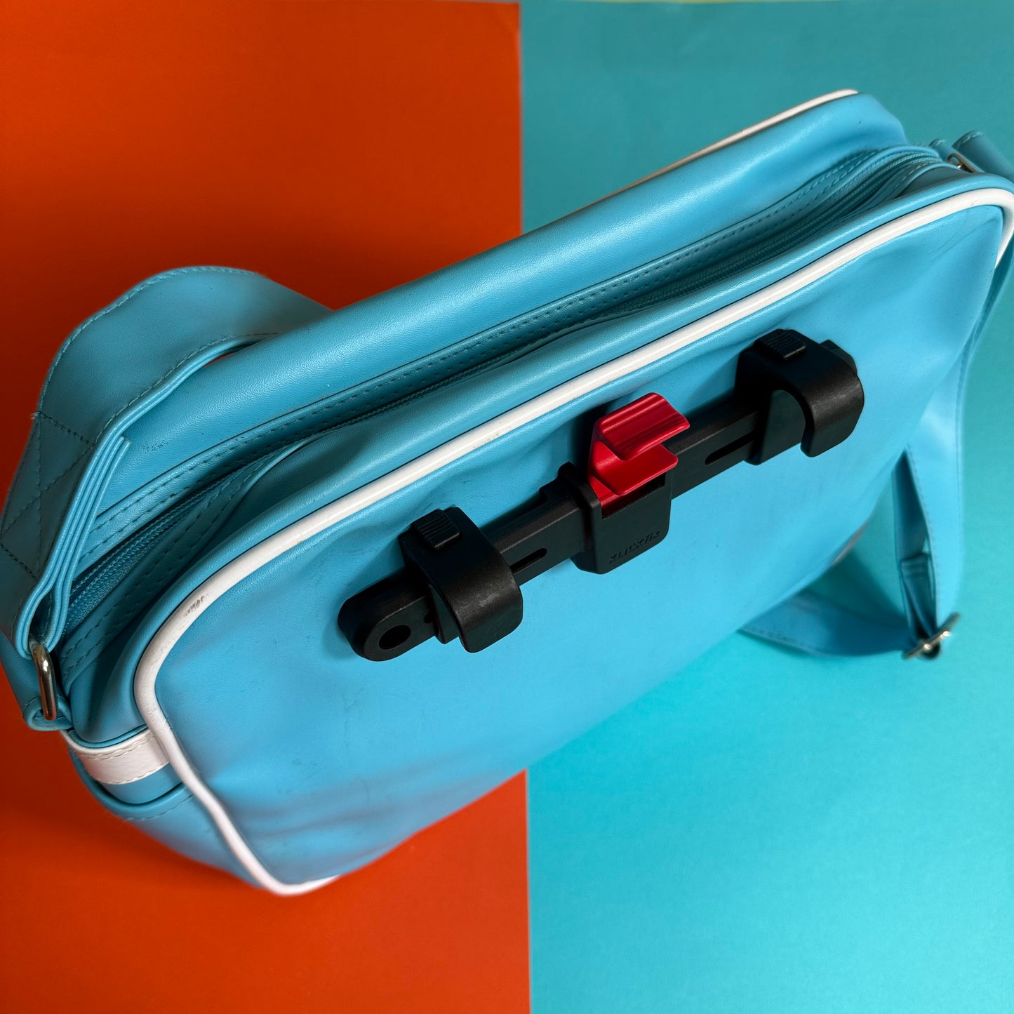 Upcycled Gola Bicycle Pannier tote bag blue