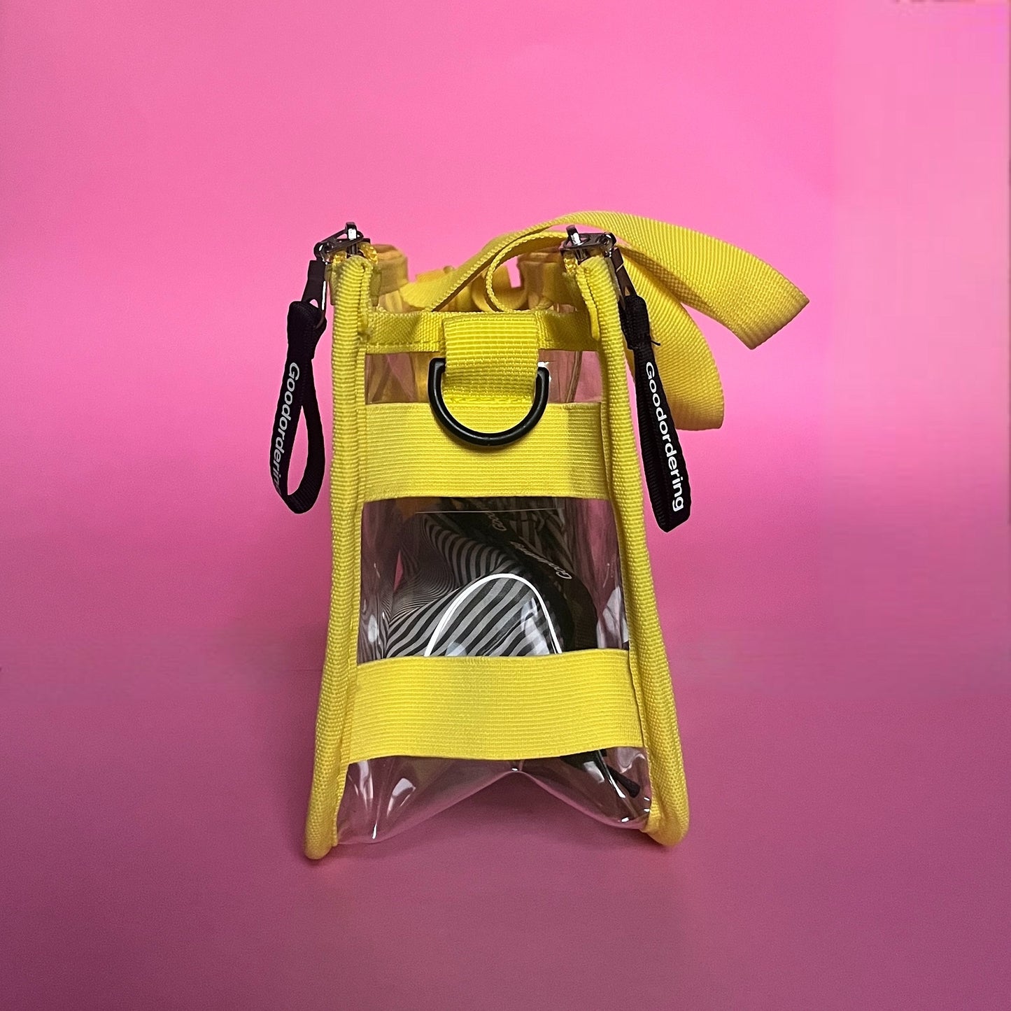 Stadium Bag / organiser transparent neon yellow concert clear bag