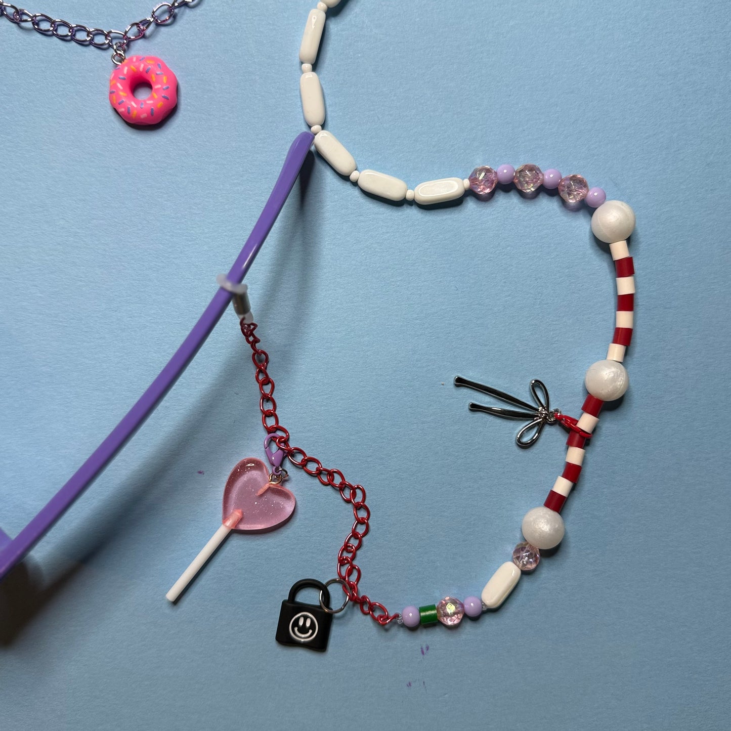 Glasses charm chain heart lollypop
