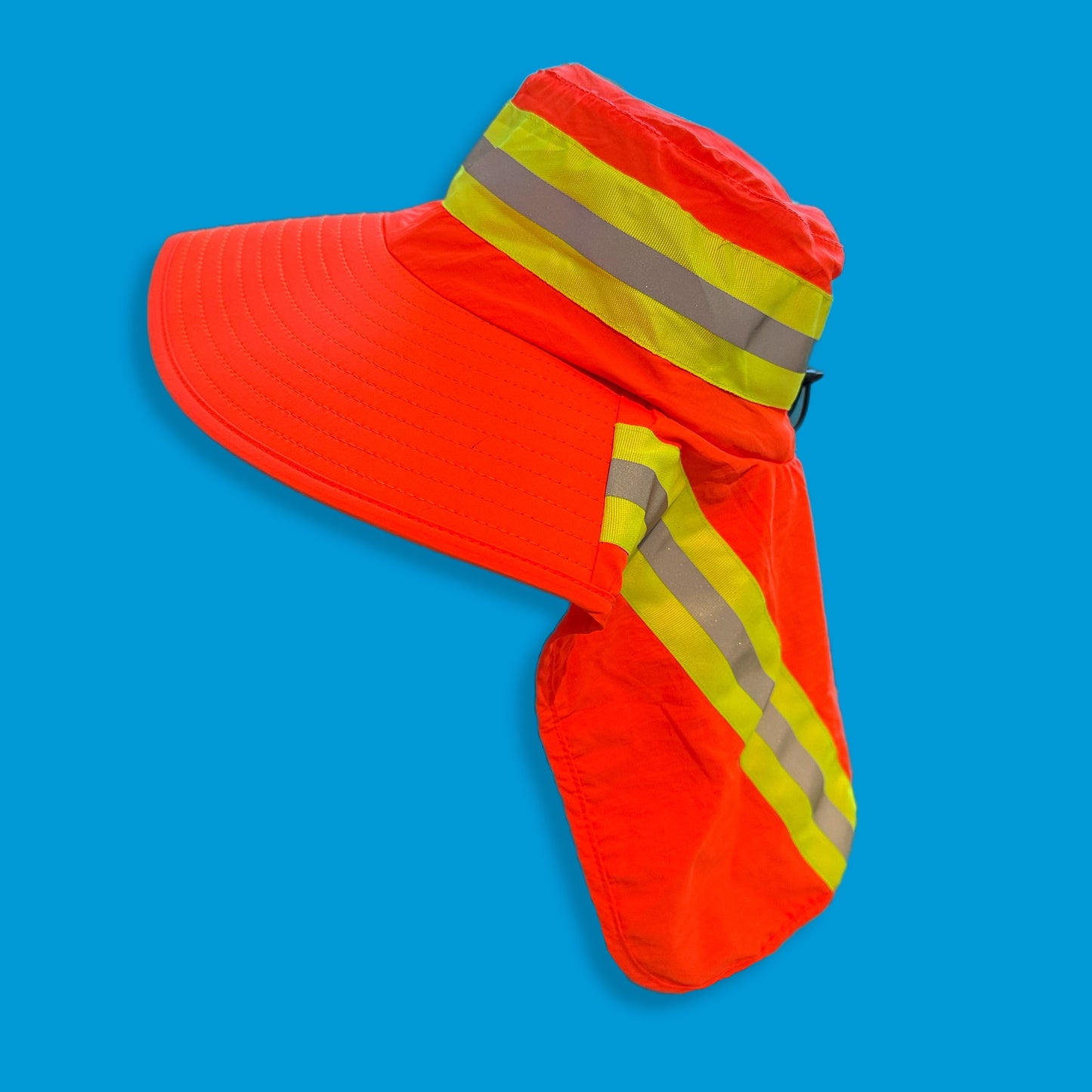 Neon orange rain and sun hat