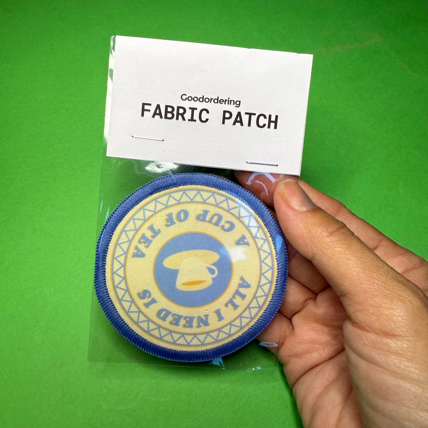 Cup of Tea embroidered iron-on Patch