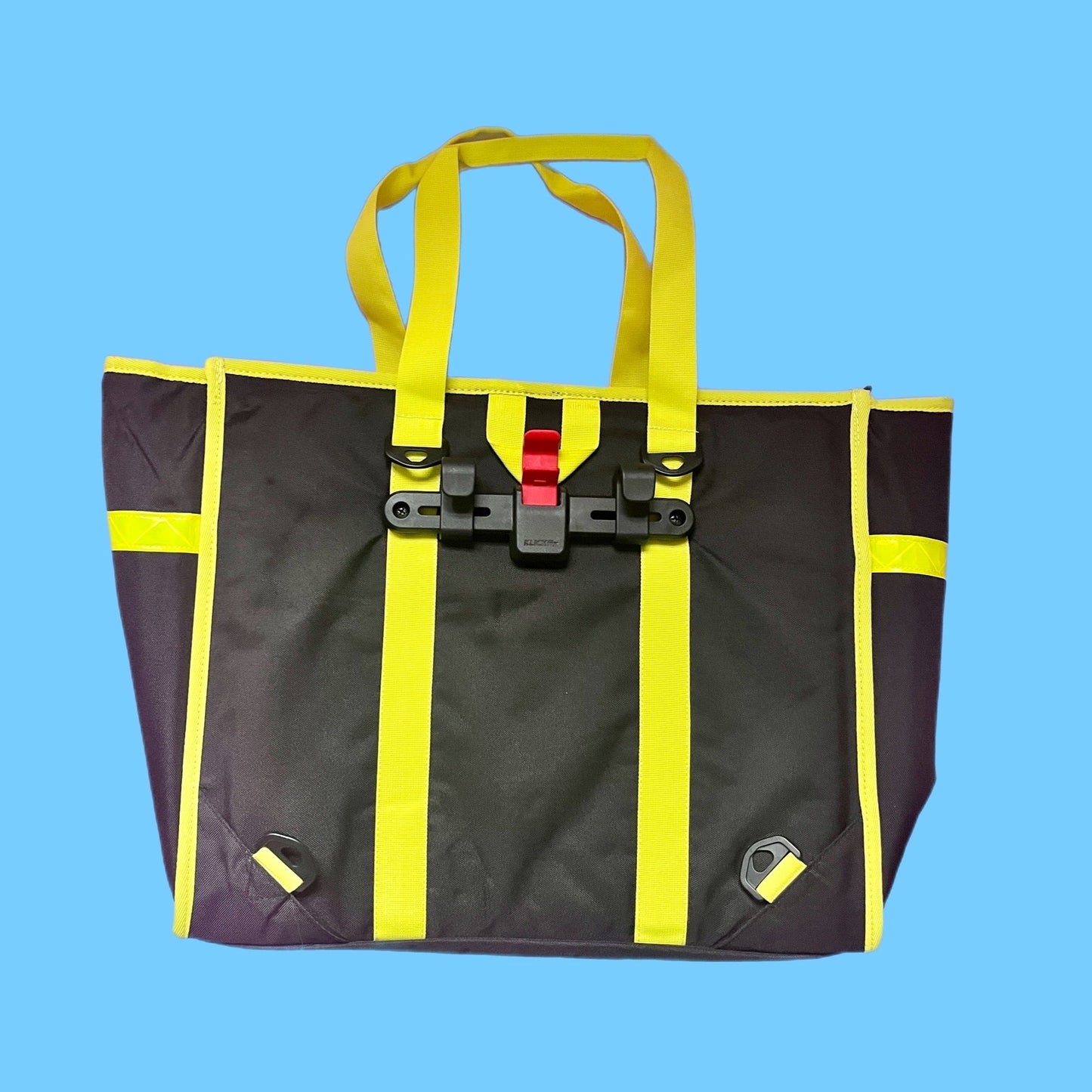 Neon tote backpack pannier with Kompakt rail hardware