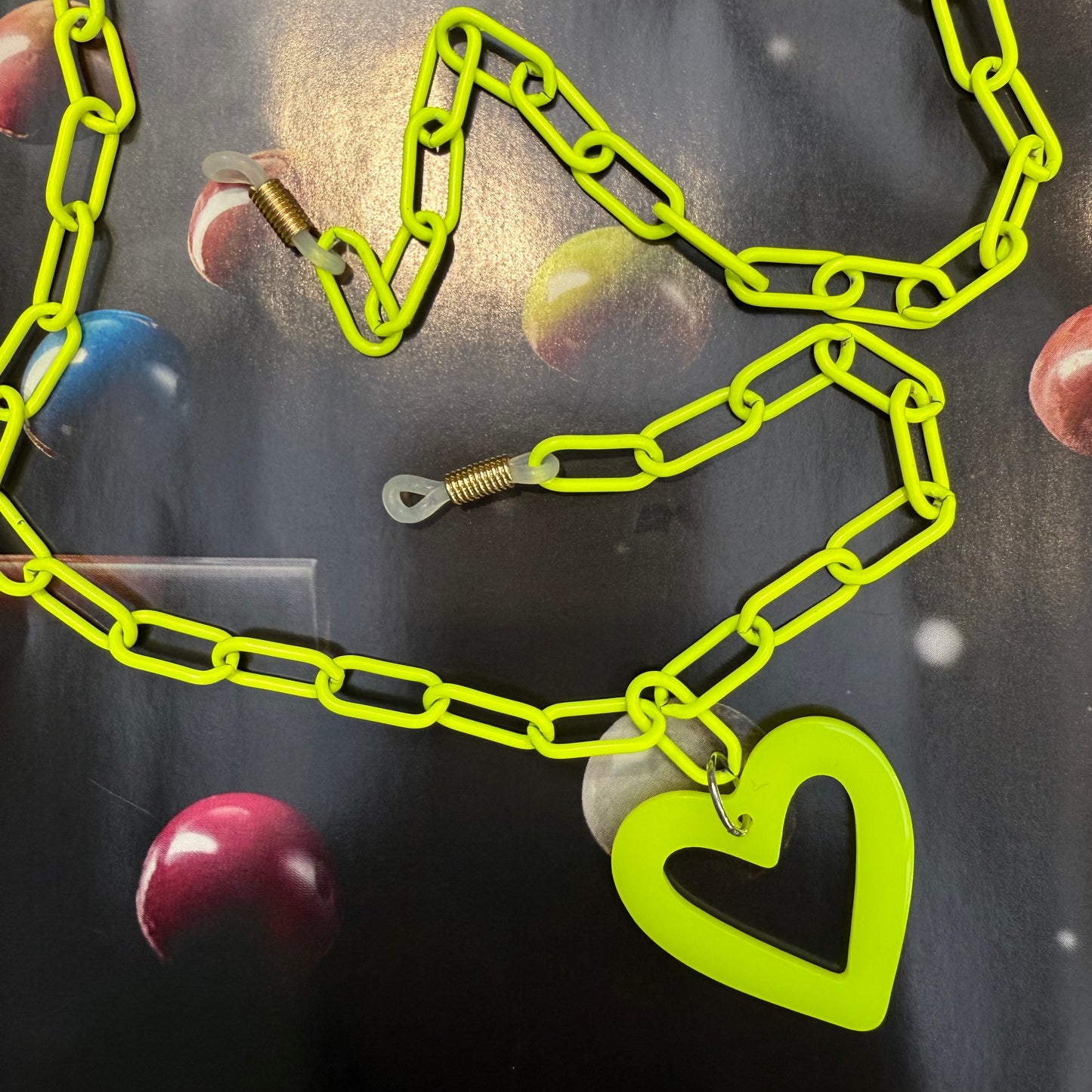 Glasses chain neon yellow metal