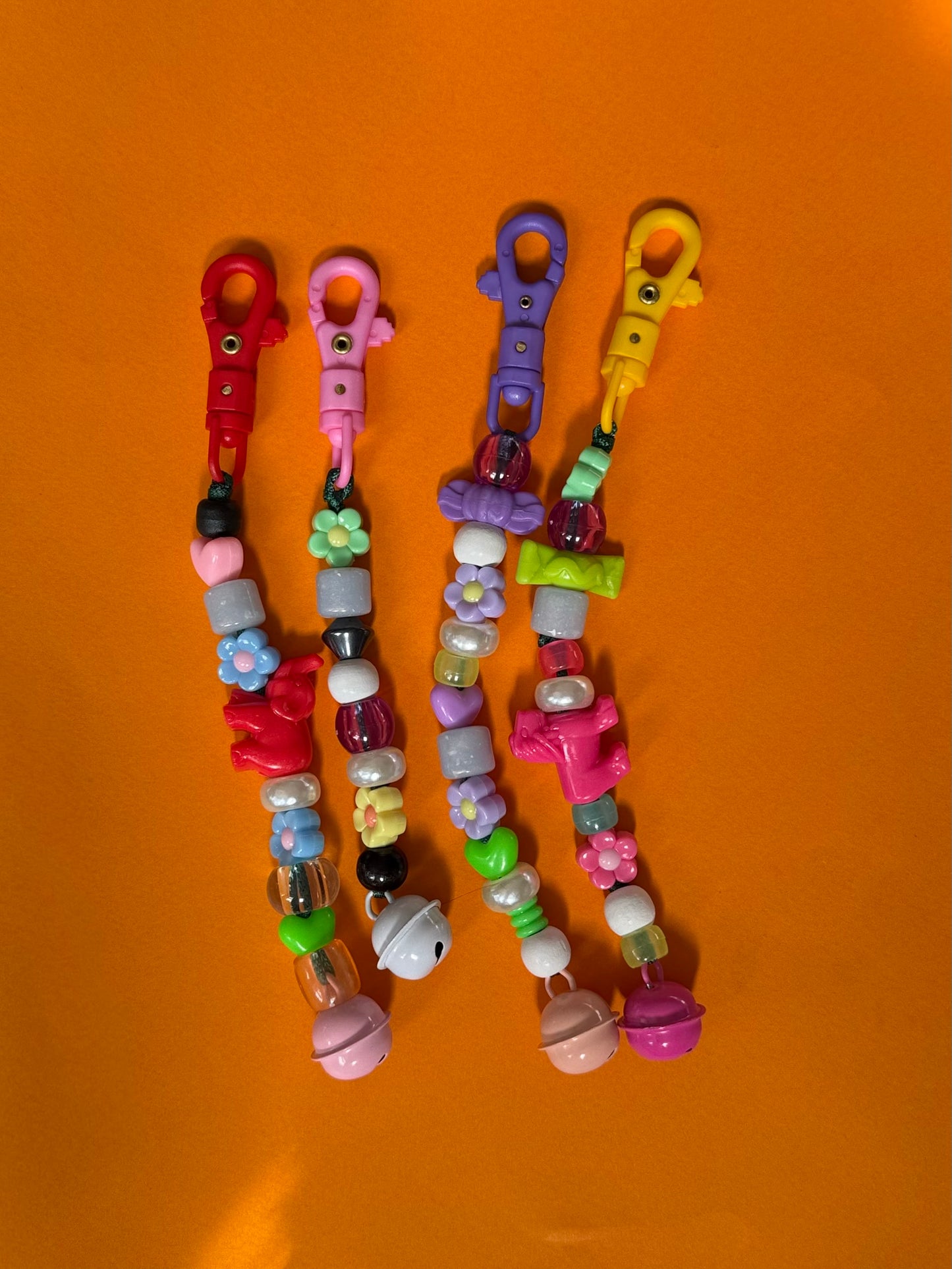 Bead bell keyring charm