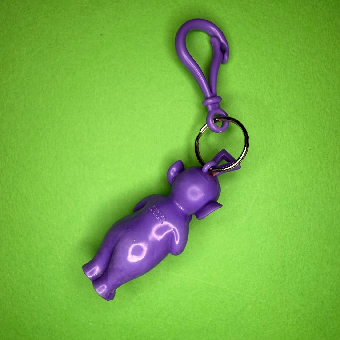 Retro teletubby tinky winky purple keyring