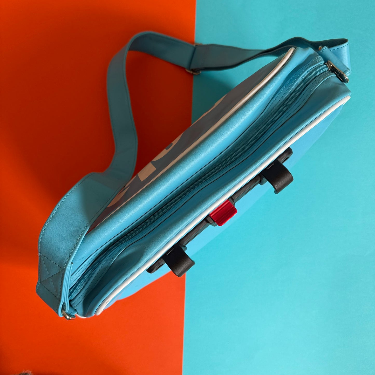 Upcycled Gola Bicycle Pannier tote bag blue