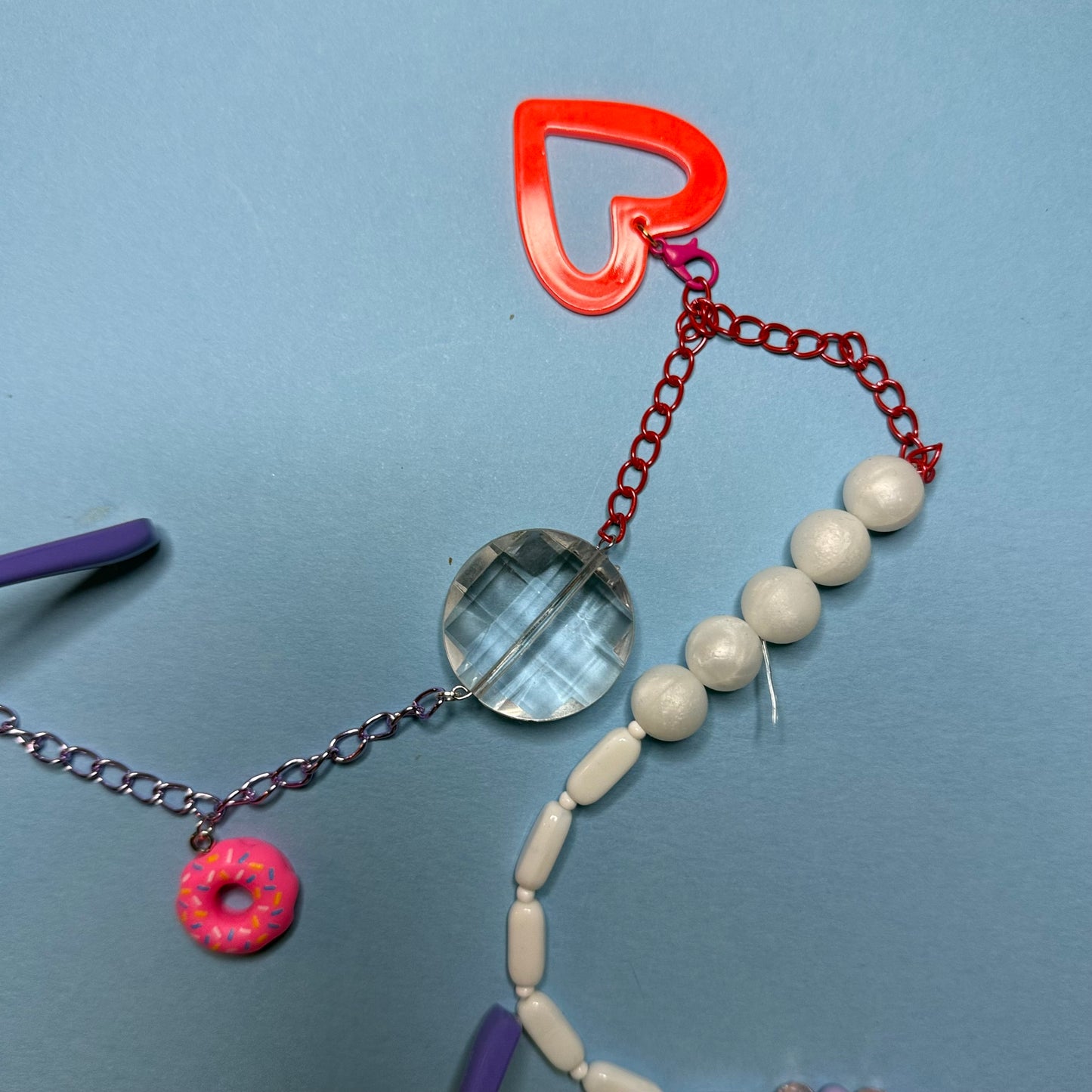 Glasses charm chain heart lollypop