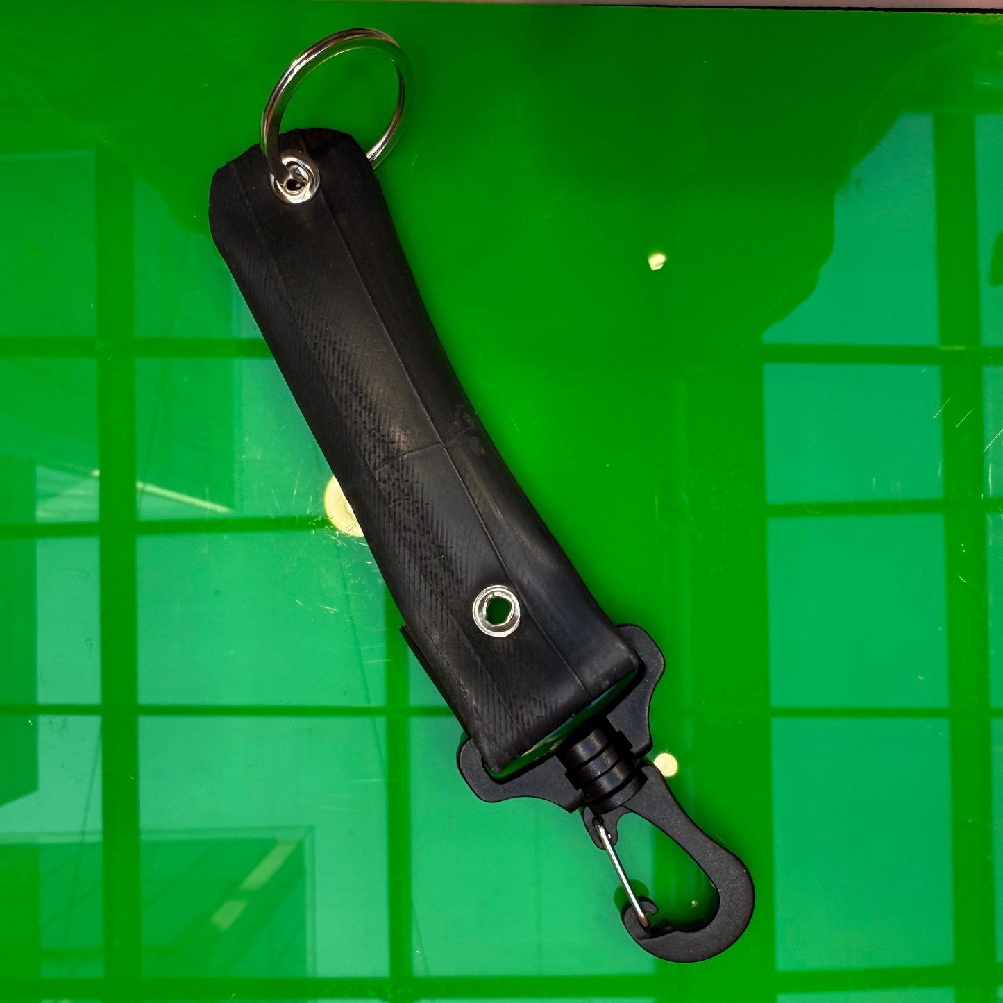 Upcycled inner tube keyrings