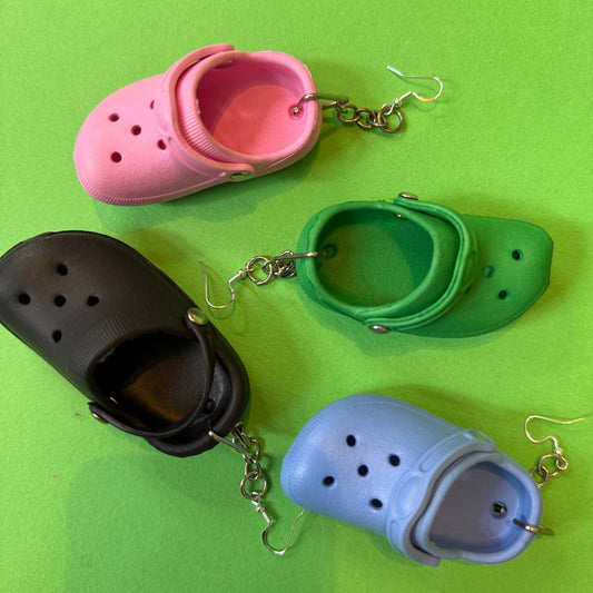 Chunky motif drop chain earrings