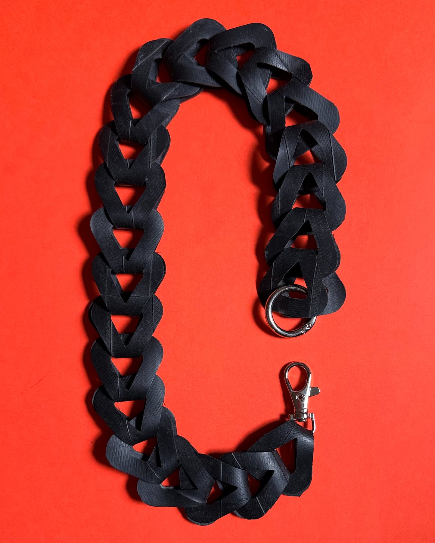 Upcycled inner tube key strap lanyard