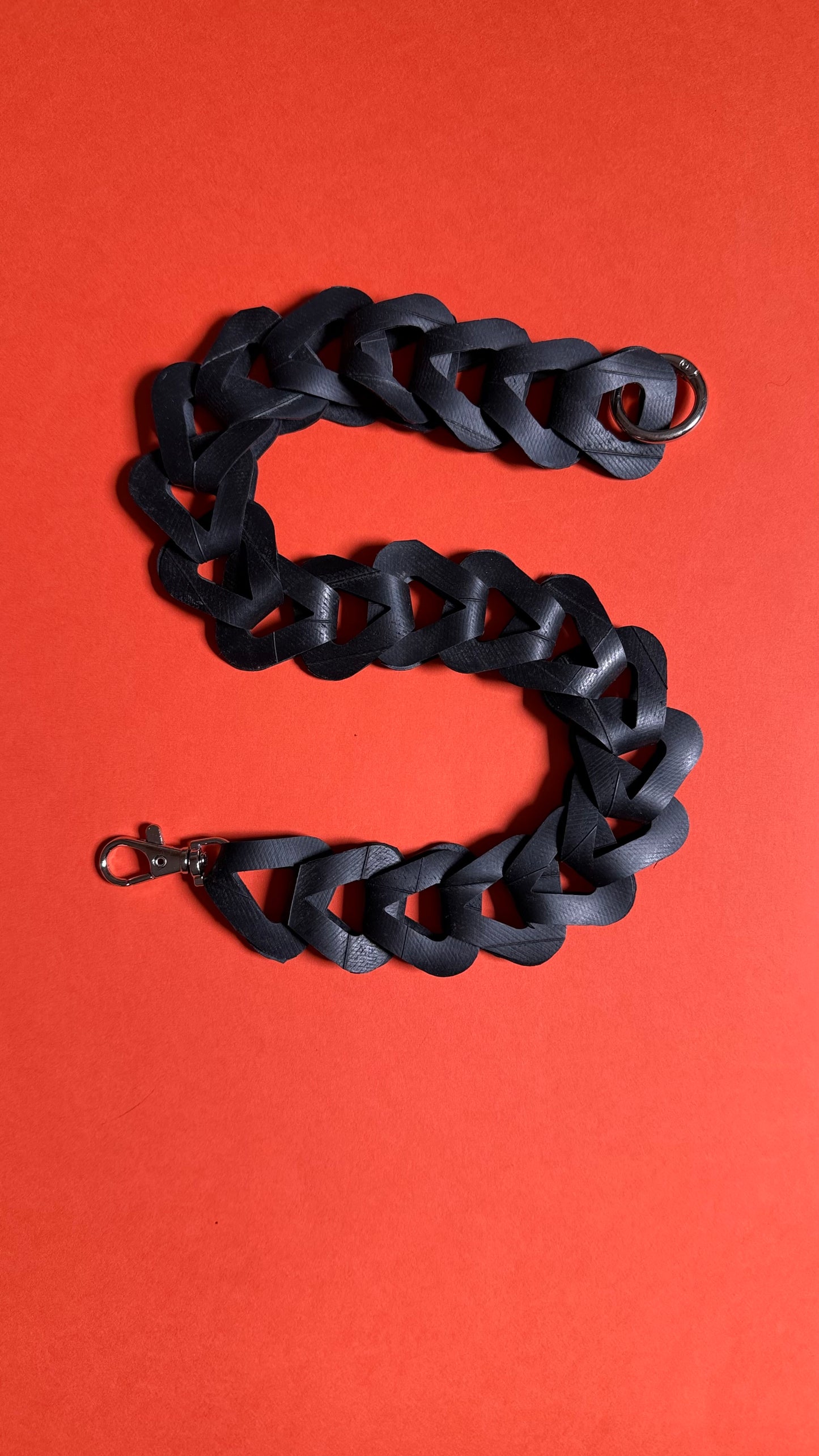 Upcycled inner tube key strap lanyard