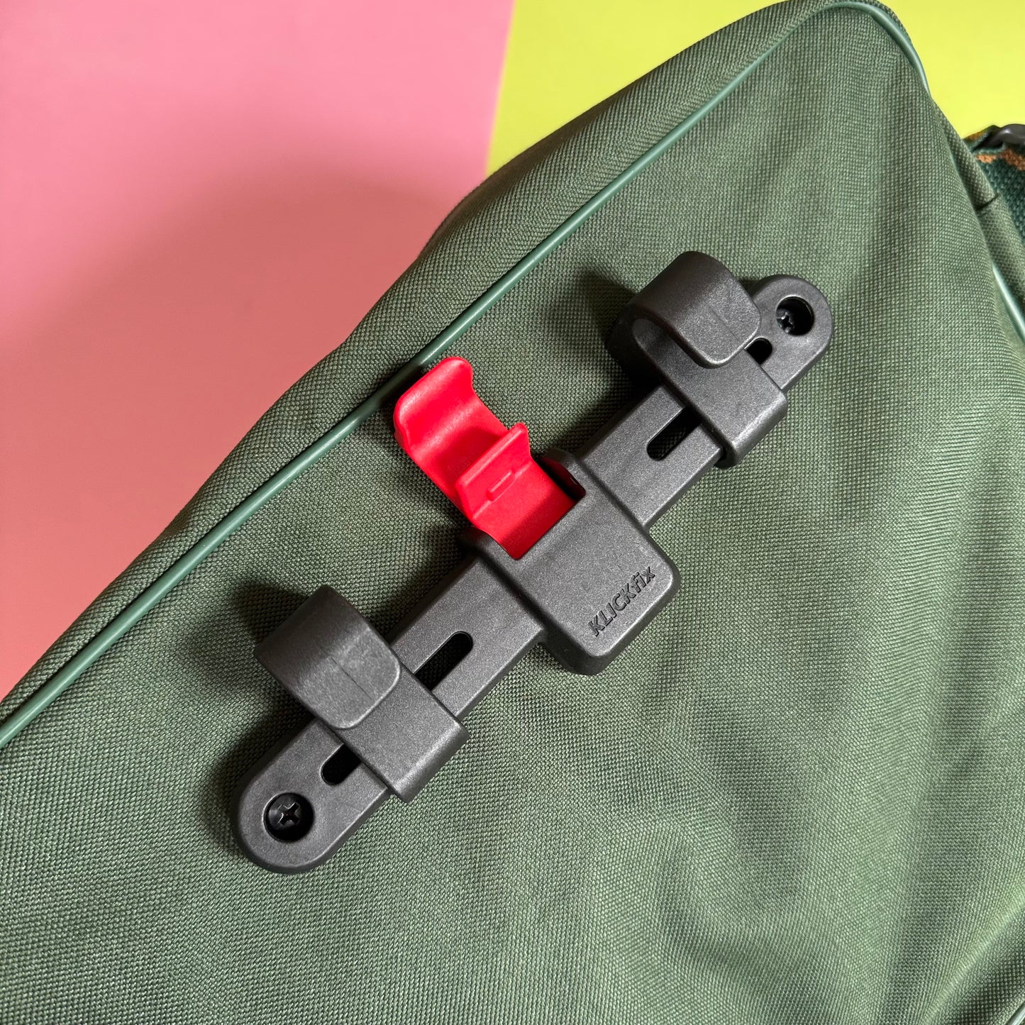 Upcycled Retro travel Bicycle Pannier tote bag green premier