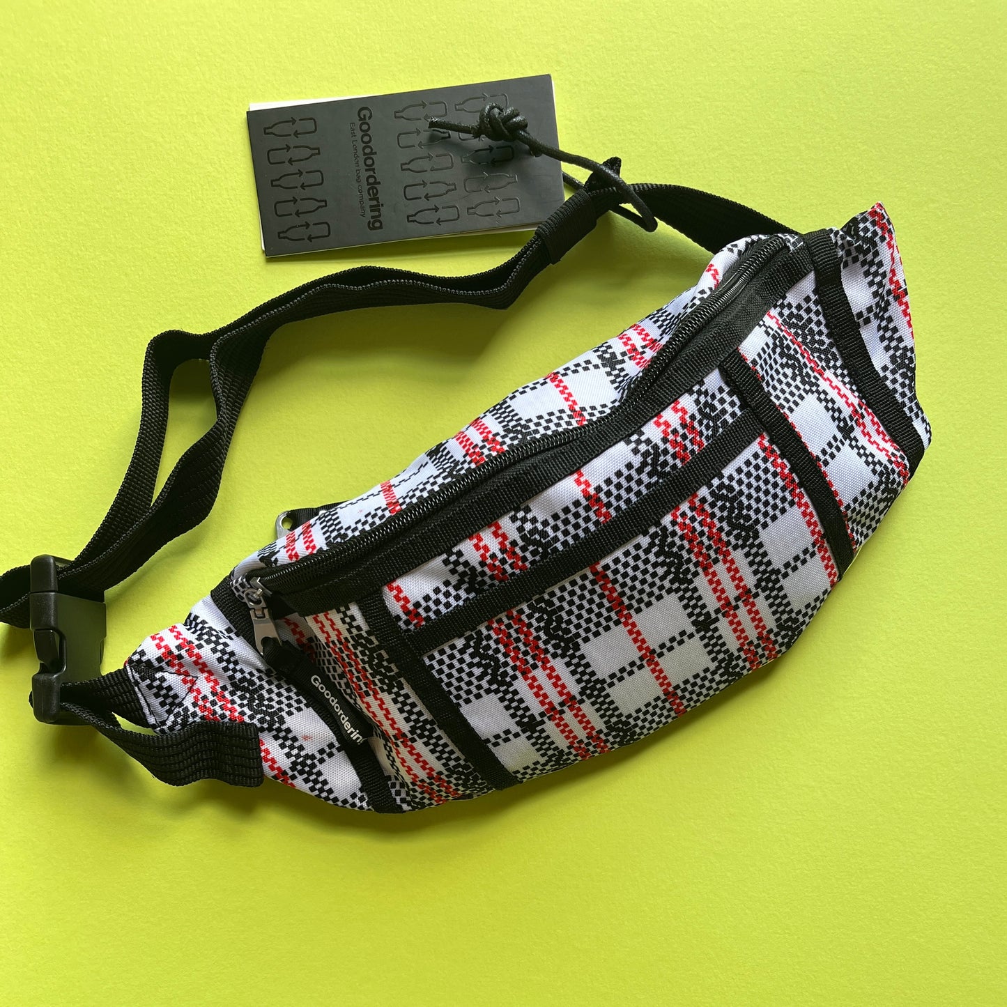 Goodordering tartan checked plaid bum bag anti-theft