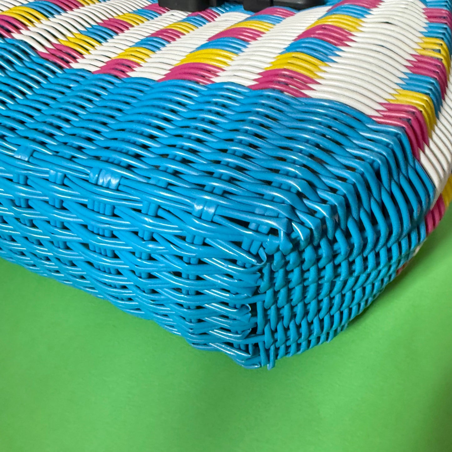 Bicycle Pannier blue candy woven basket