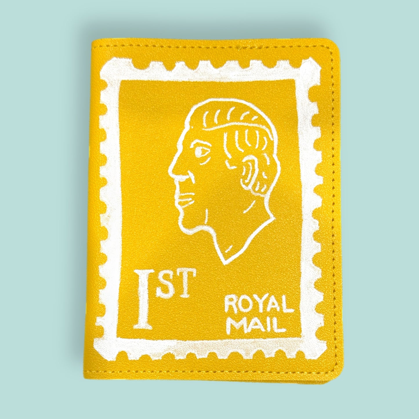 Passport holder faux leather Stamp