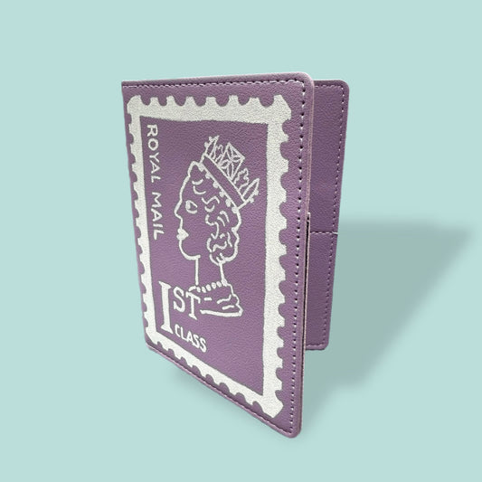 Passport holder faux leather Stamp