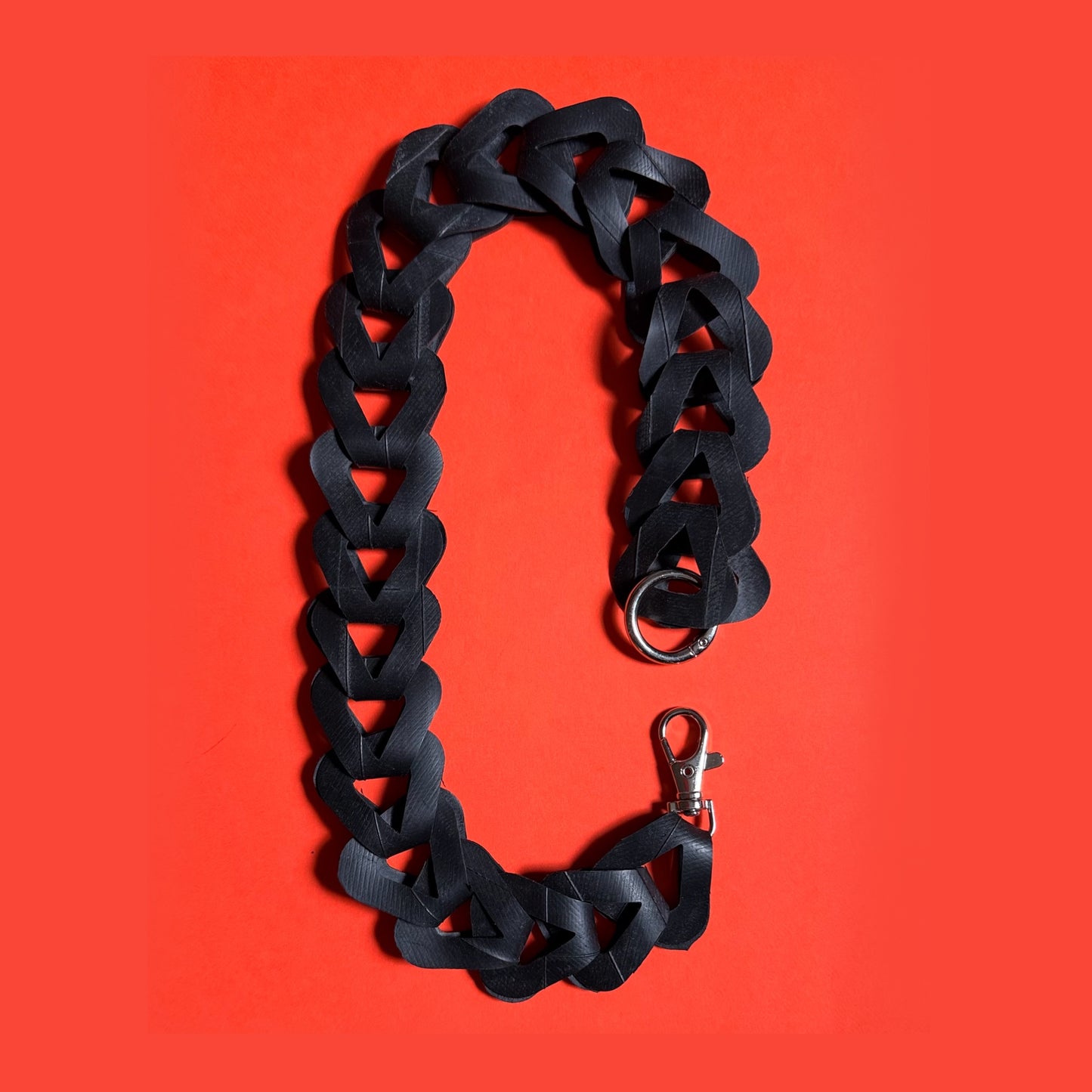 Upcycled inner tube key strap lanyard