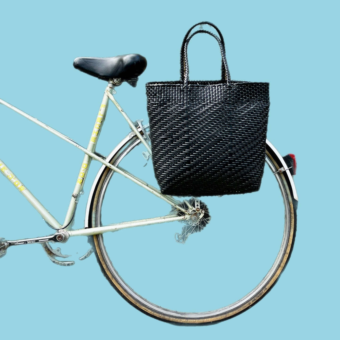 Goodordering woven basket pannier bag bike bag