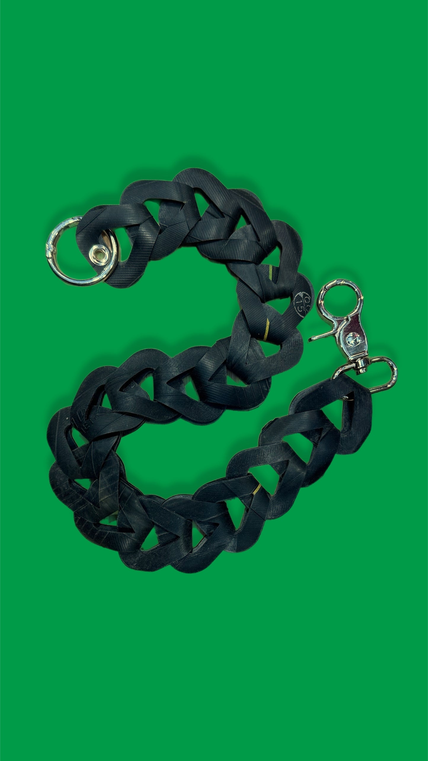 Upcycled inner tube pocket strap