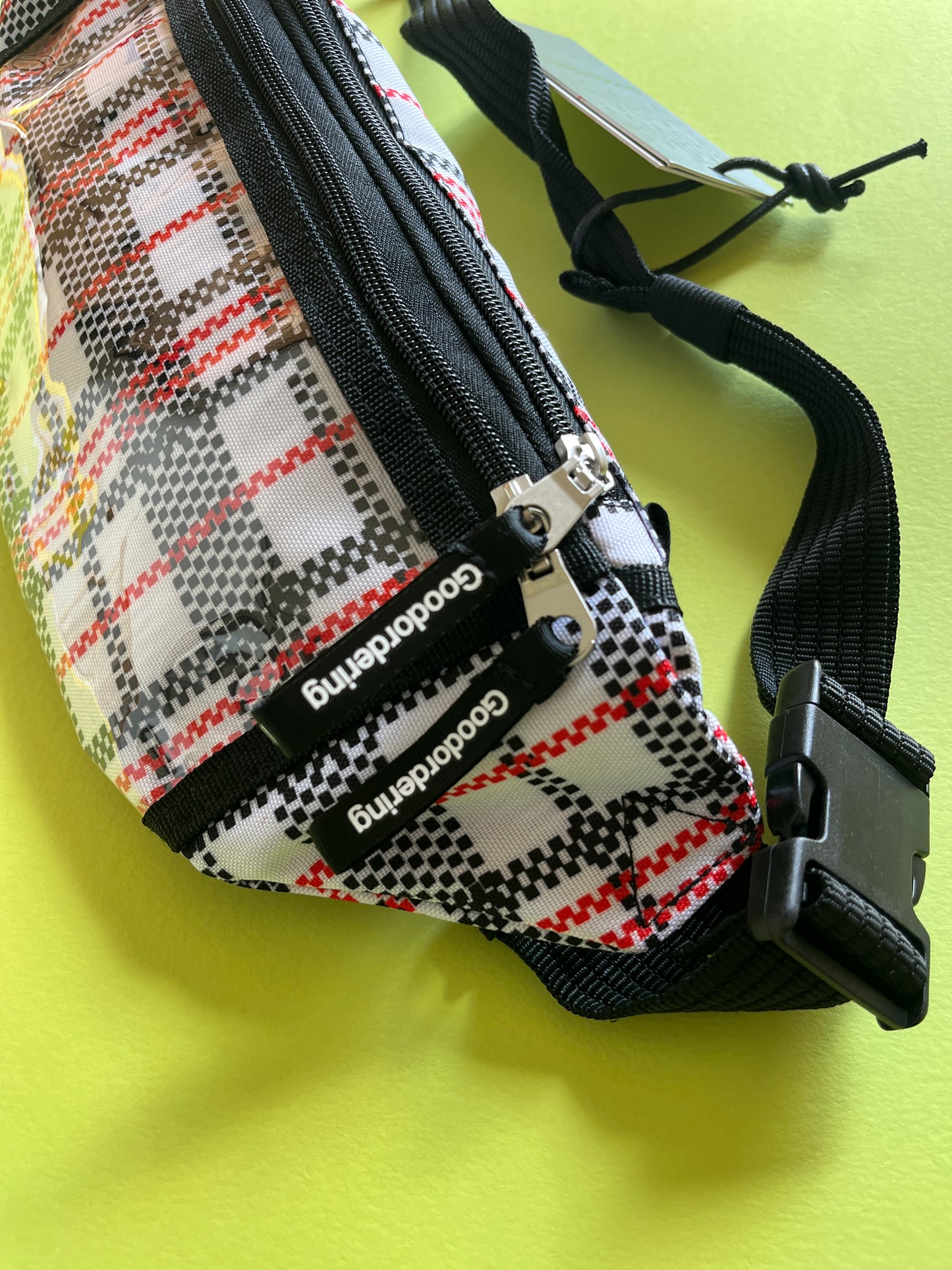 Goodordering tartan checked plaid bum bag anti-theft