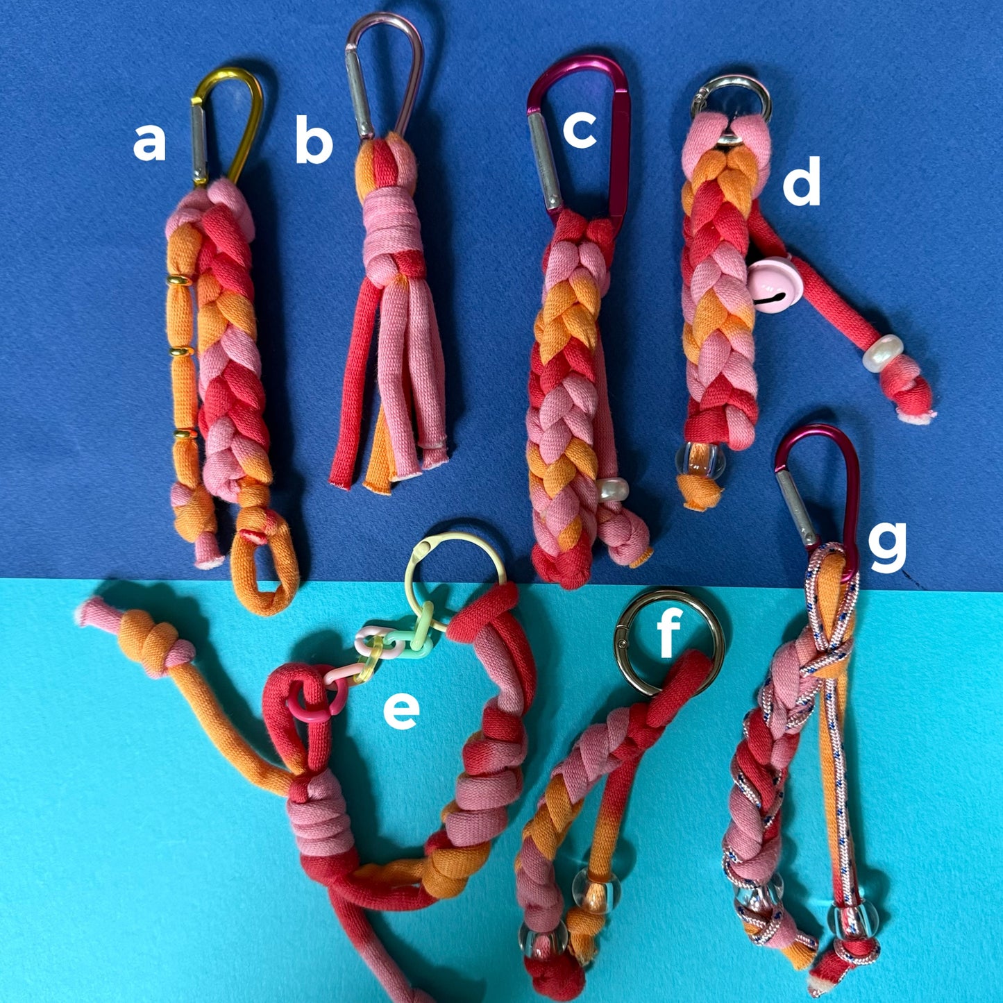 Braided jersey charm