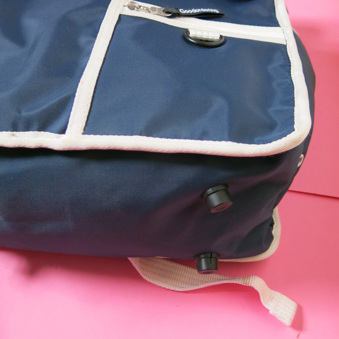 Navy Blue White Rolltop backpack Pannier Eco