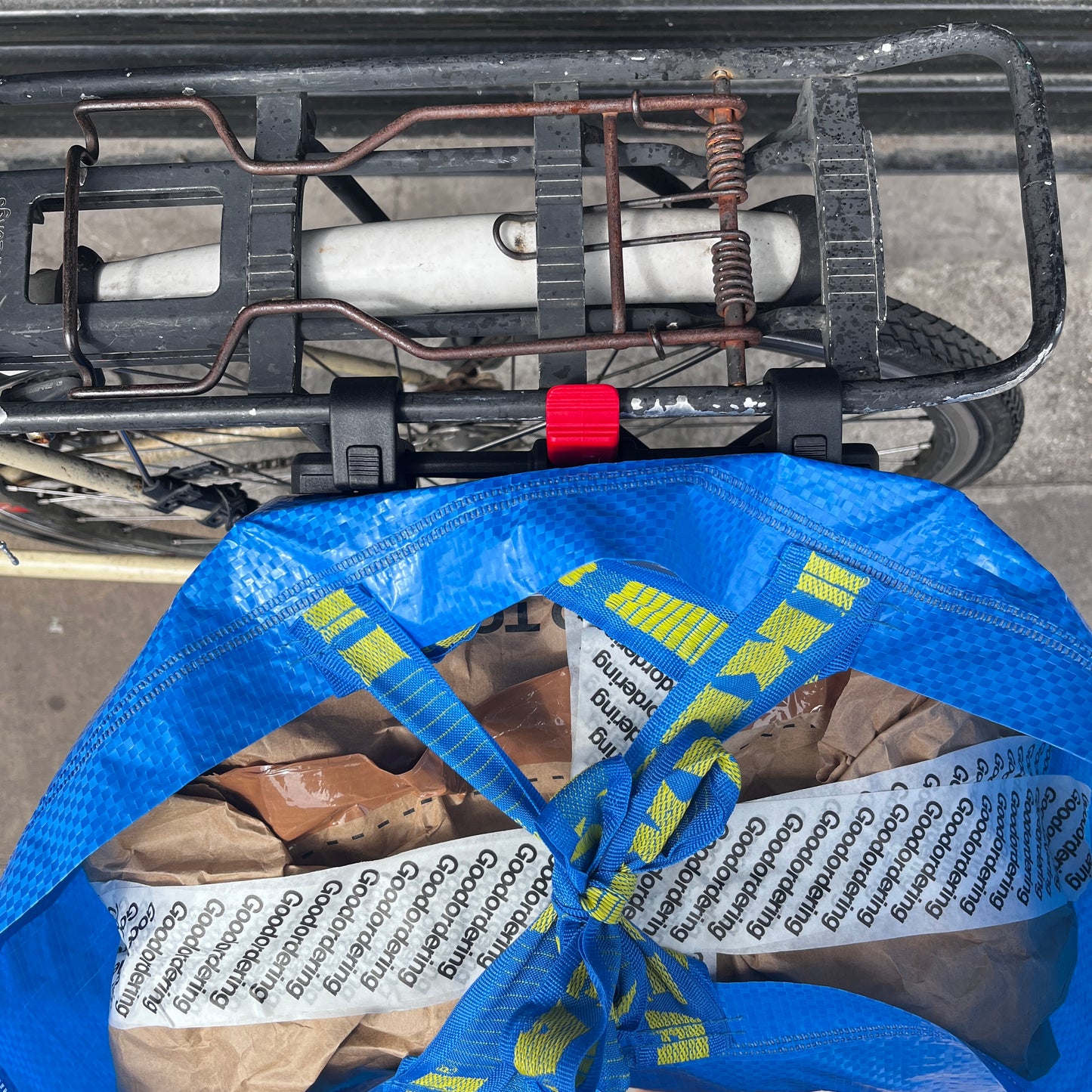 Bicycle Pannier Upcycled ikea frakta tote bag