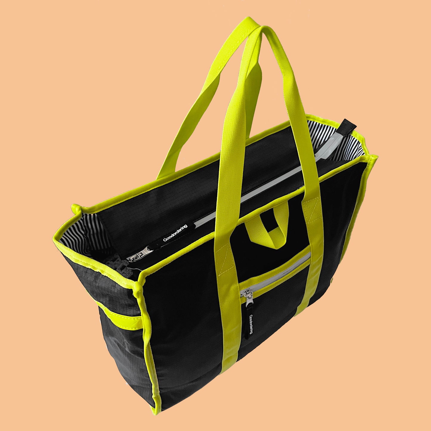 Neon tote backpack pannier with Kompakt rail hardware