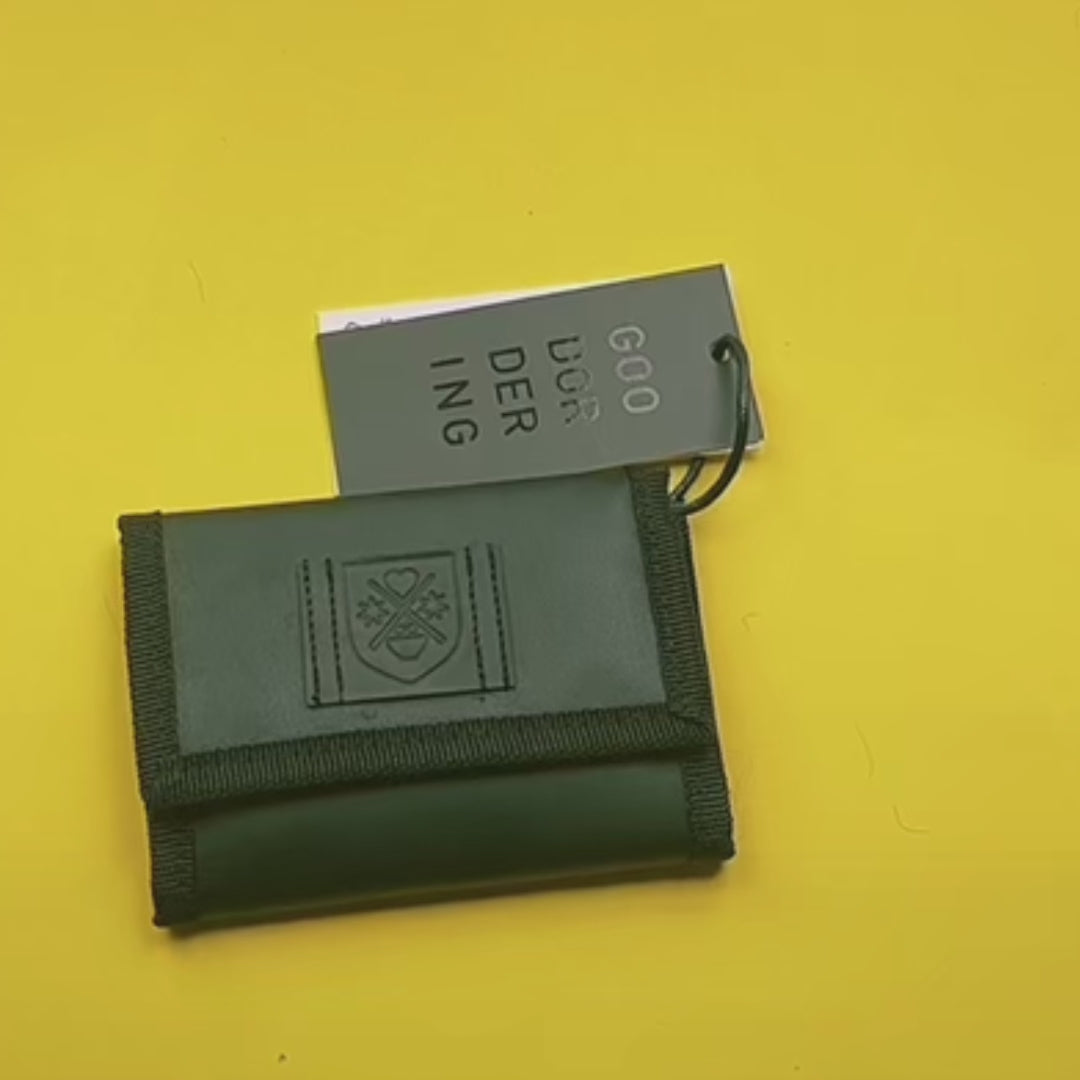 matt black velcro wallet with zip compartments Goodordering with tag