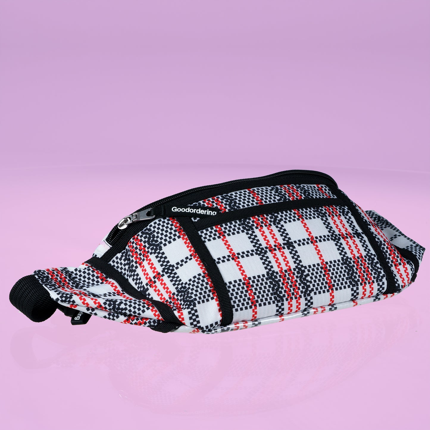 Goodordering tartan checked plaid bum bag anti-theft