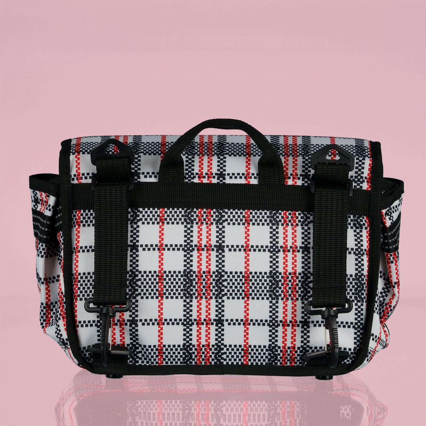 Eco Tartan handle bar bag cross body satchel checkered plaid laundry bag