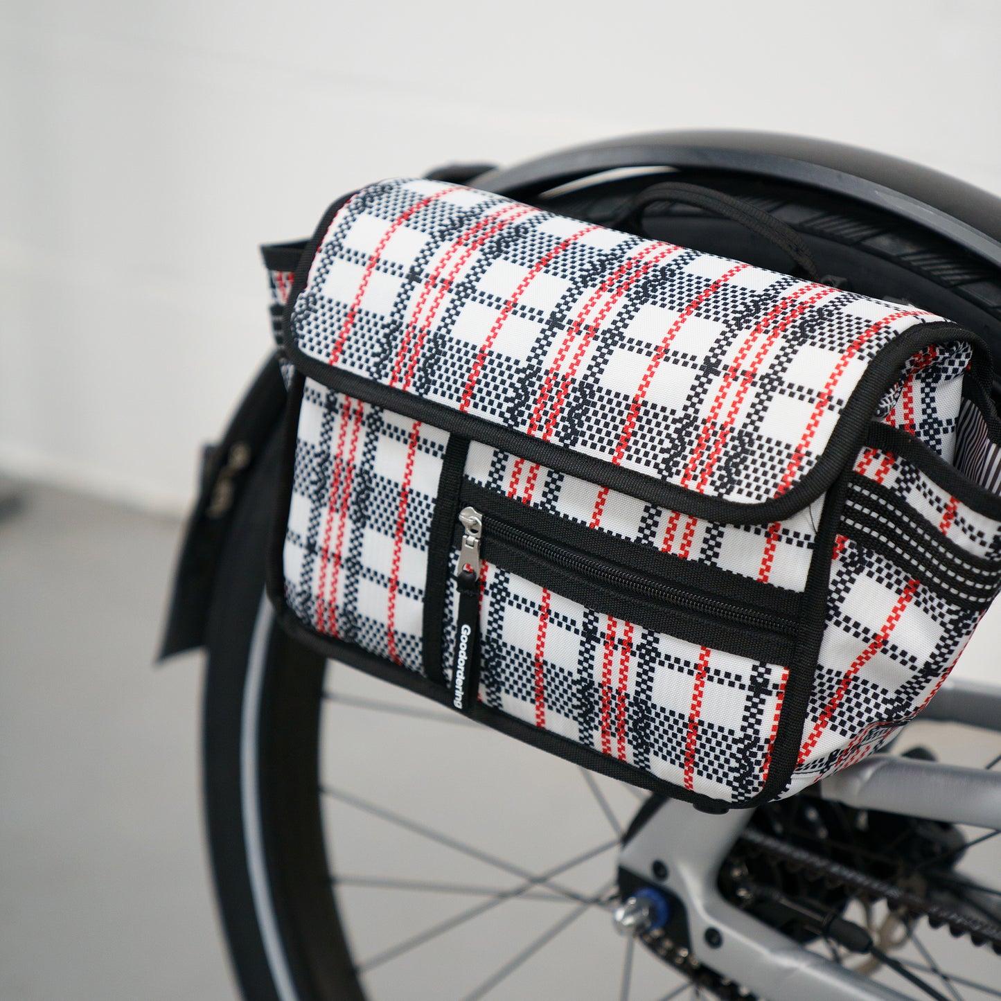 Eco Tartan handle bar bag cross body satchel checkered plaid laundry bag