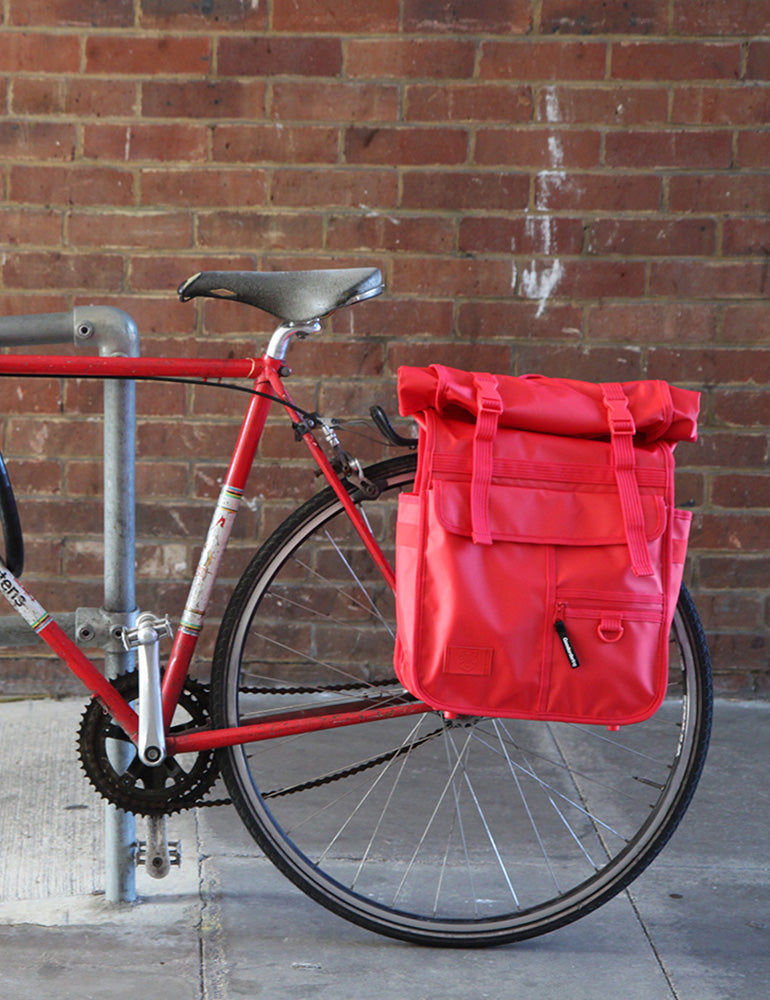 Monochrome Rolltop Backpack Pannier Red - Goodordering