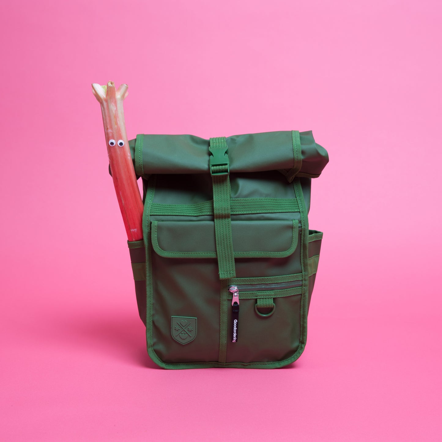 Eco Monochrome Rolltop Backpack Mini Green