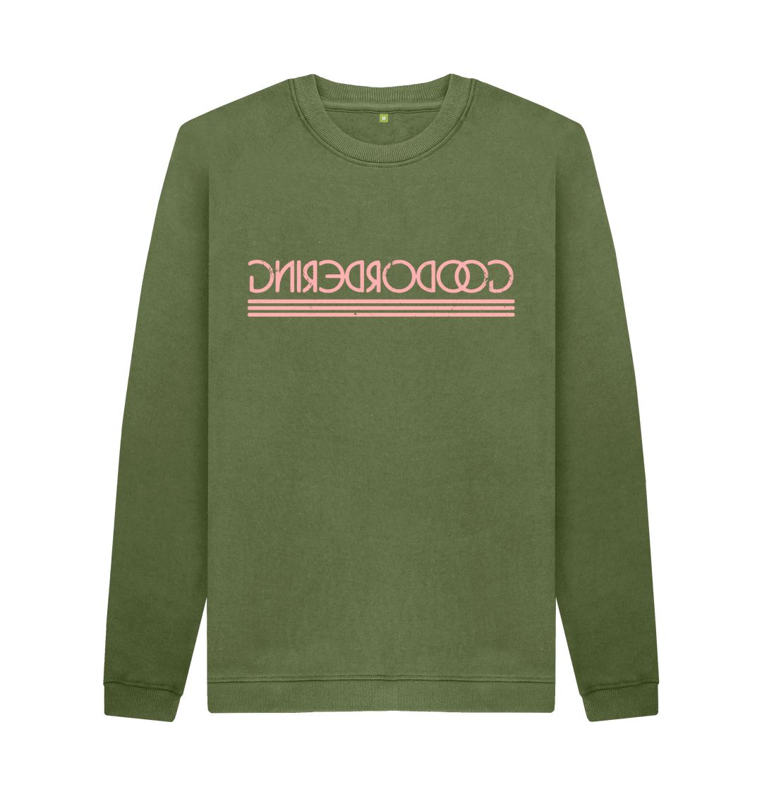 Khaki Reverse logo Sweat Shirt unisex