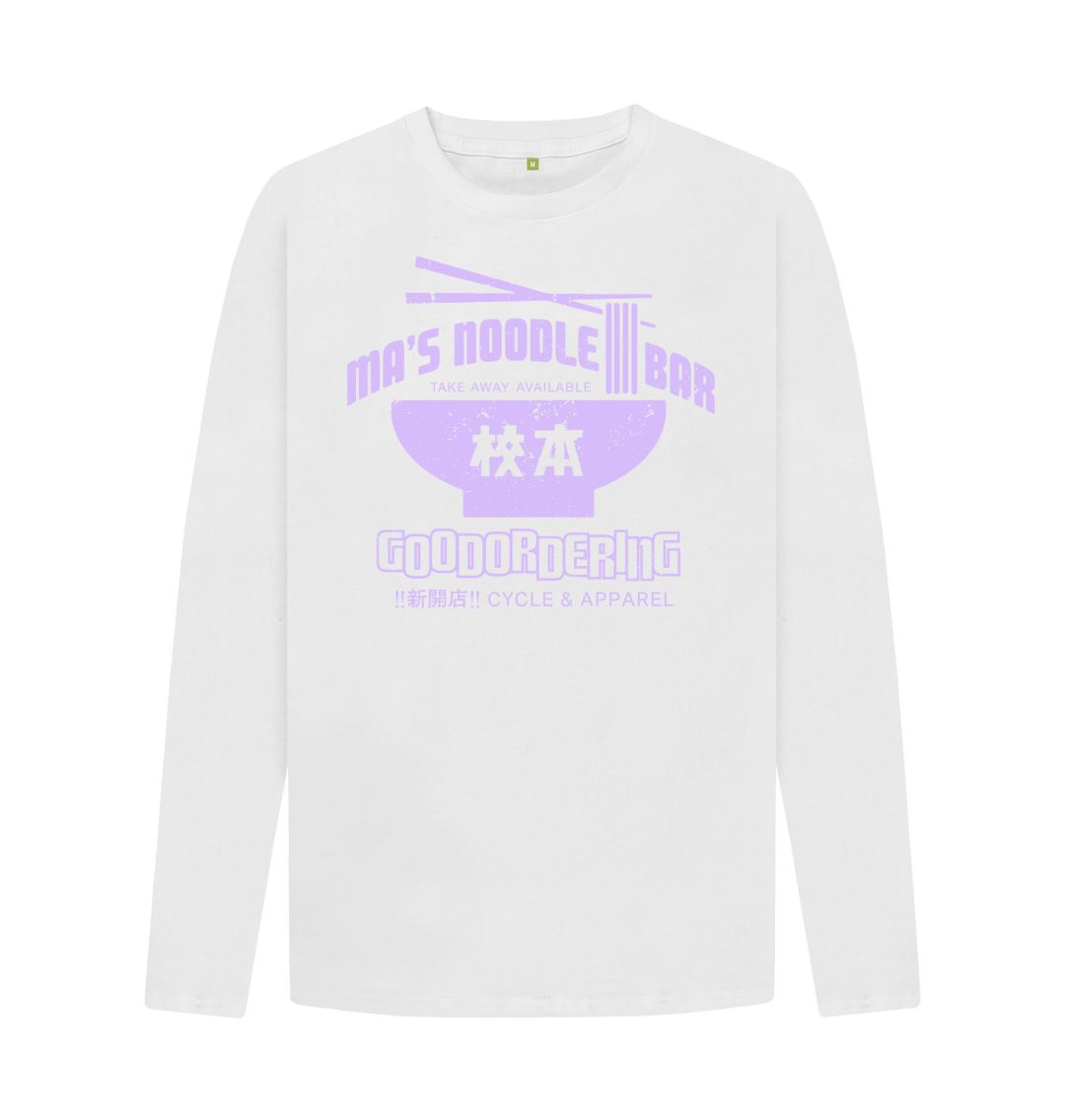 White Long Sleeve Noodle Bar T-shirt Unisex 2