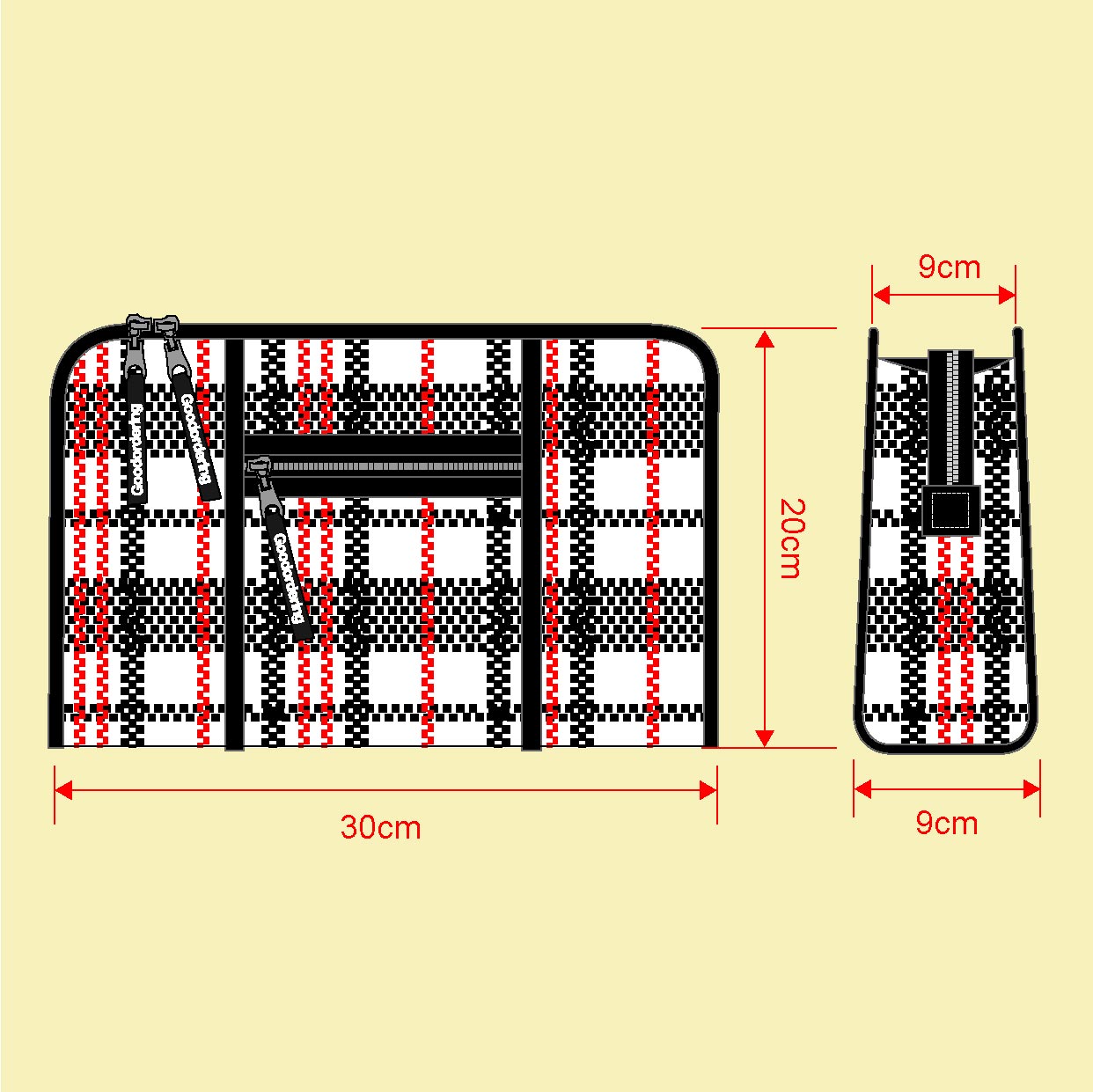Tartan Eco wash bag sling bag
