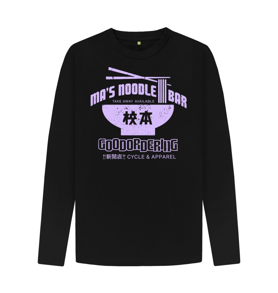 Black Long Sleeve Noodle Bar T-shirt Unisex 2