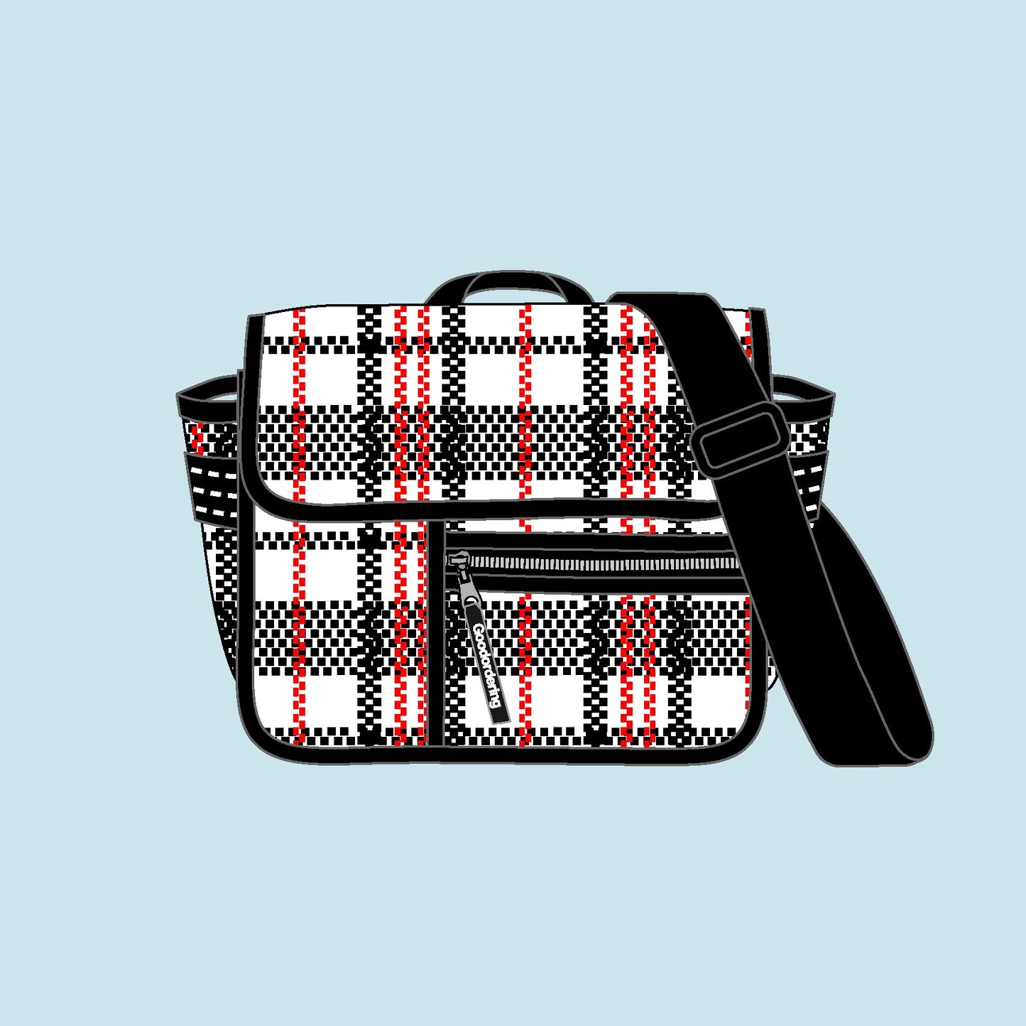 Eco Tartan handle bar bag cross body satchel