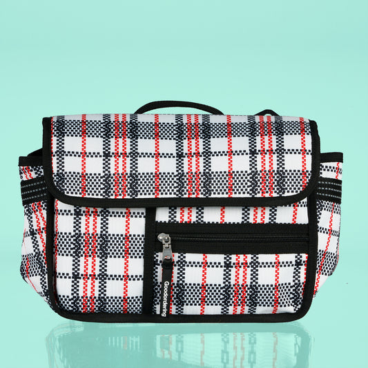 Eco Tartan handle bar bag cross body satchel