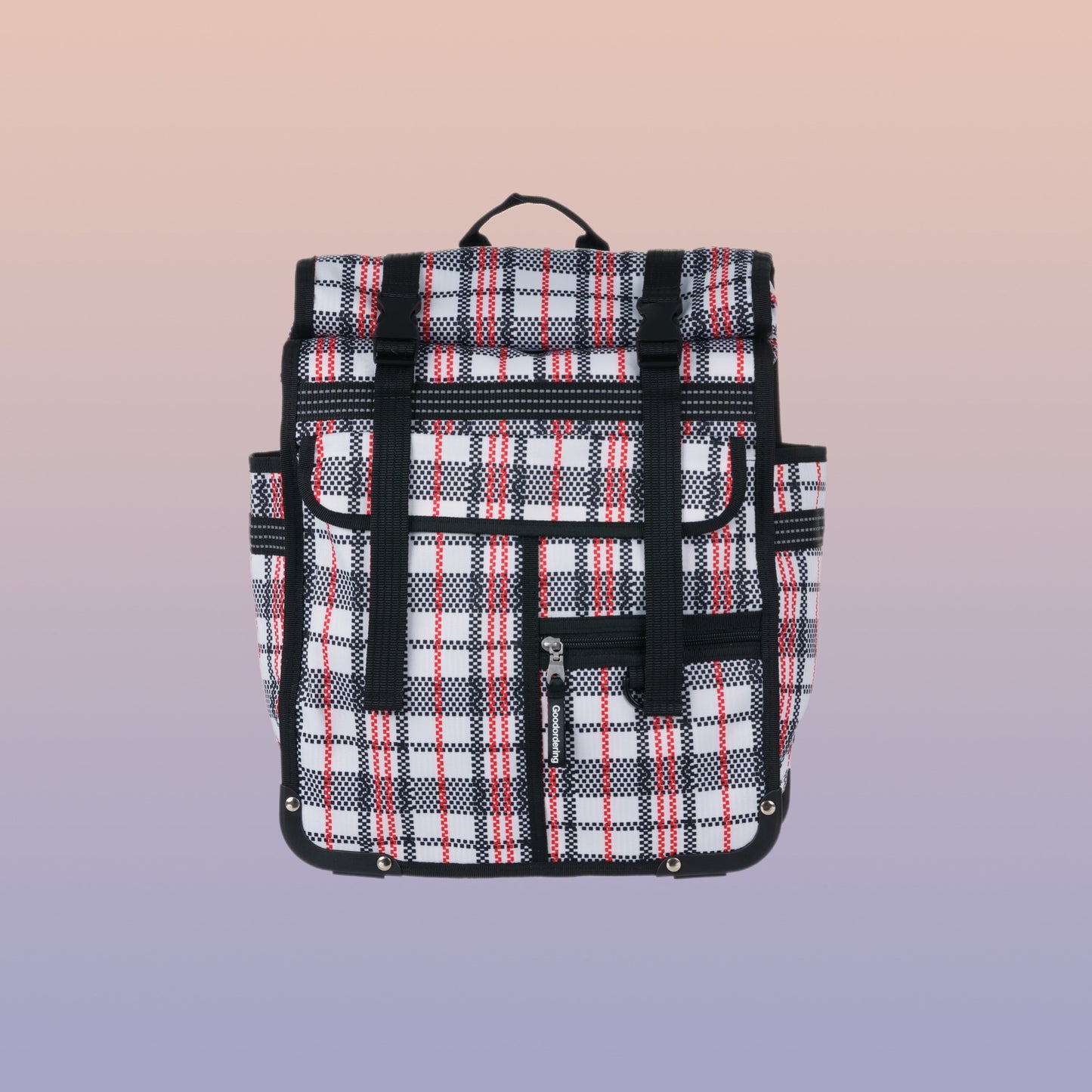 Tartan eco rolltop backpack & Pannier