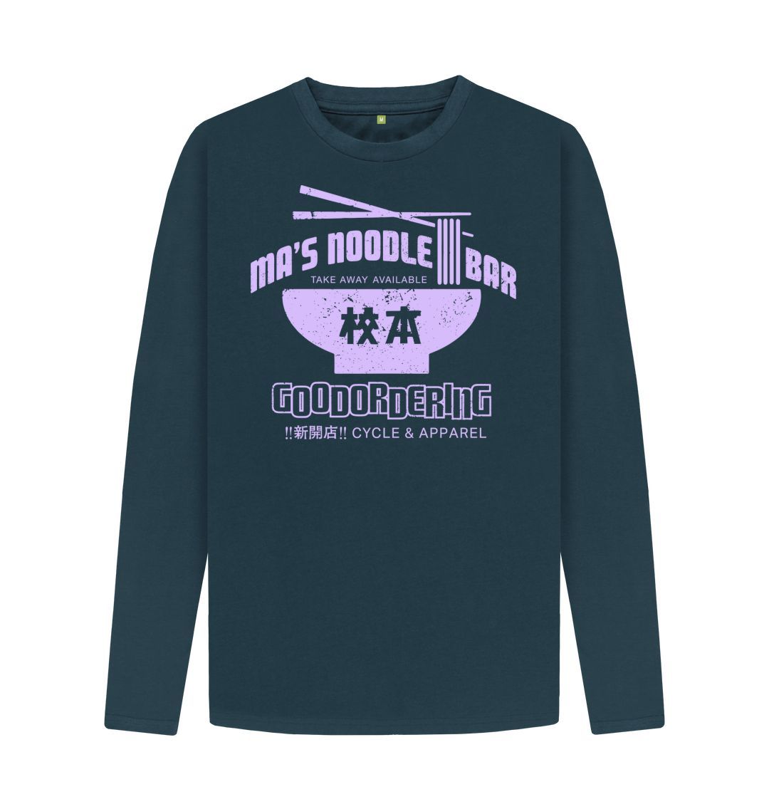 Denim Blue Long Sleeve Noodle Bar T-shirt Unisex 2
