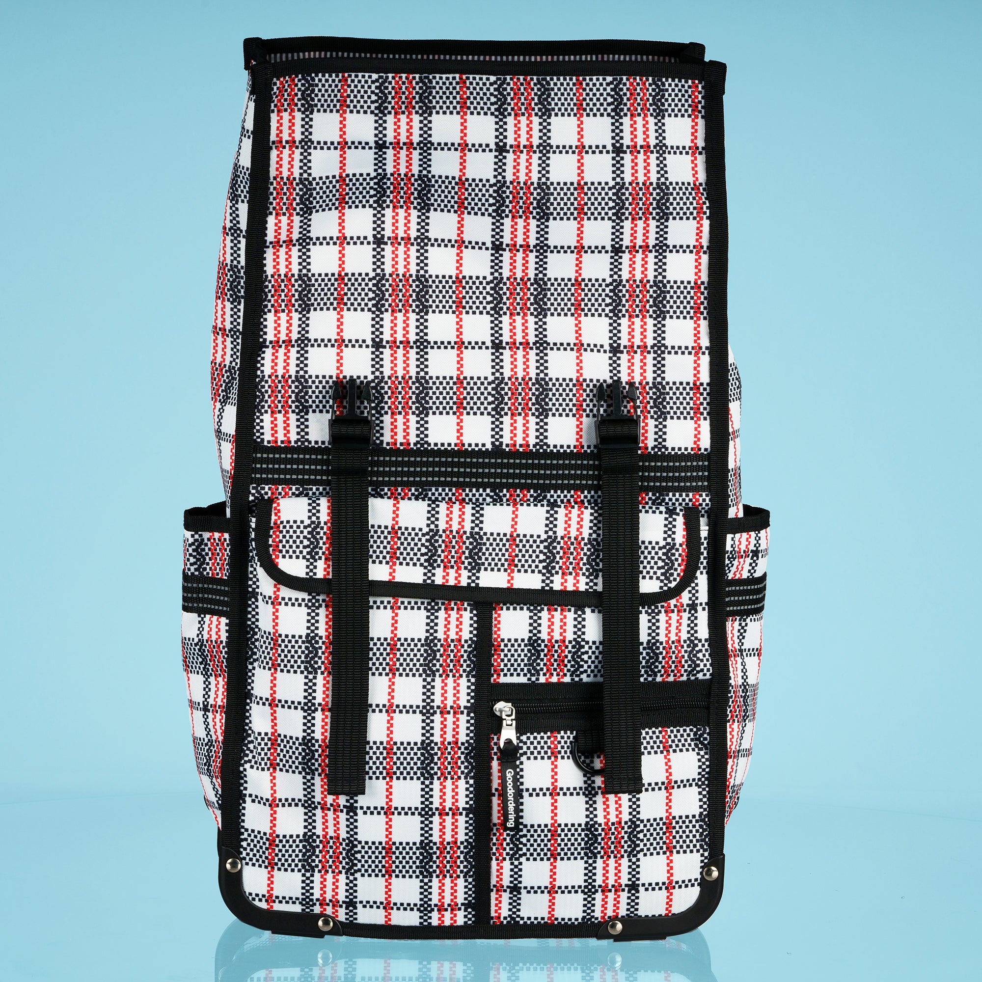 Tartan eco rolltop backpack Pannier checkered plaid laundry bag Goodordering