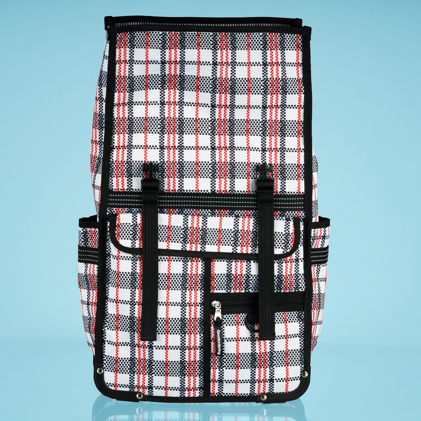 Tartan eco rolltop backpack & Pannier