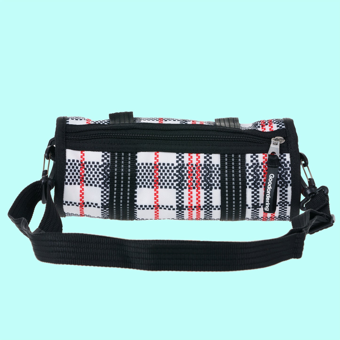 Eco Tartan tube saddle bag / shoulder bag