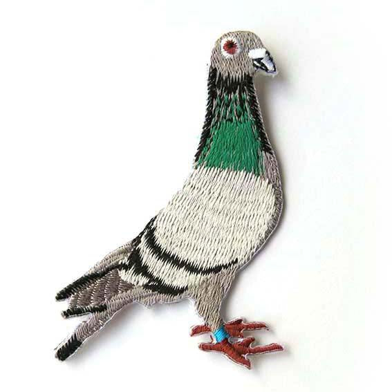 Pigeon embroidered iron-on Patch